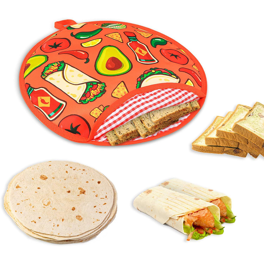 Tortilla Warmer Cloth - 12in Cloth Bag Burrito Portable Tortilla