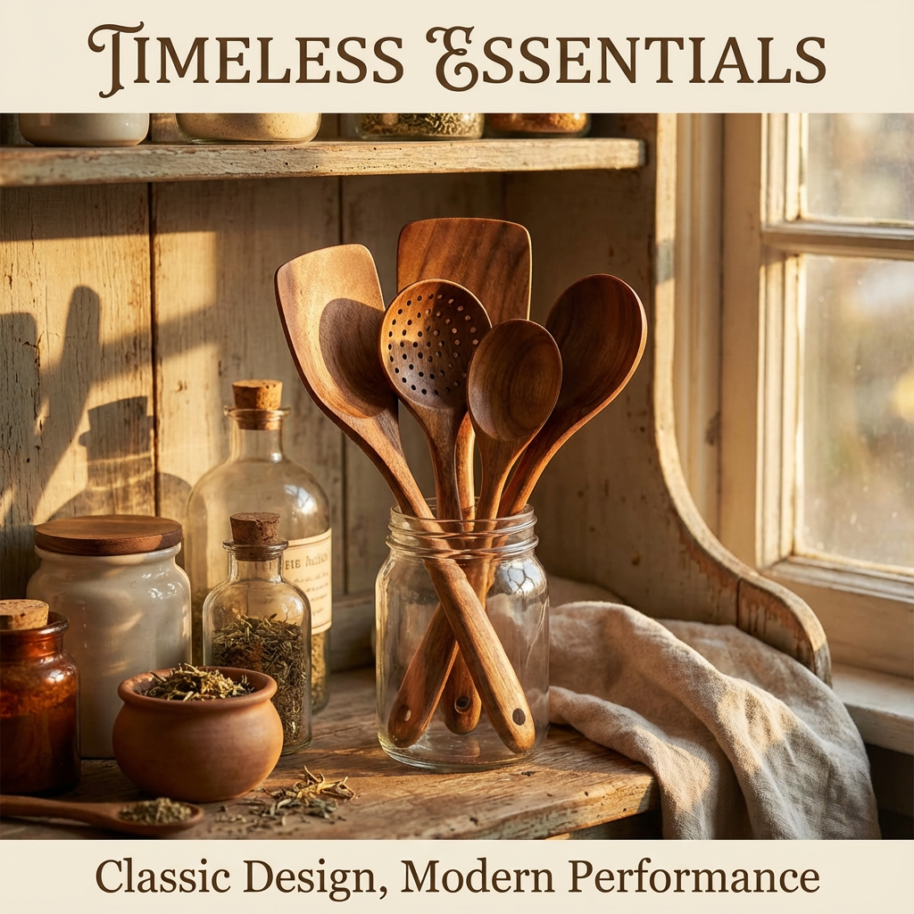Home Cooking Restaurants - Natural Bamboo Cooking Tools 5PCS, Professional