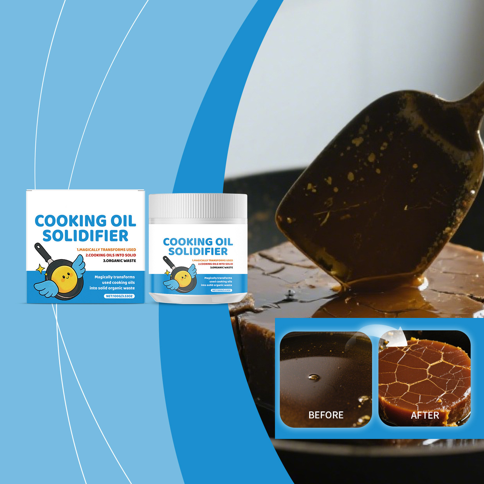 Practical Cooking Oil Solidifi - огляд і ціна Home Cooking Oil Disposal