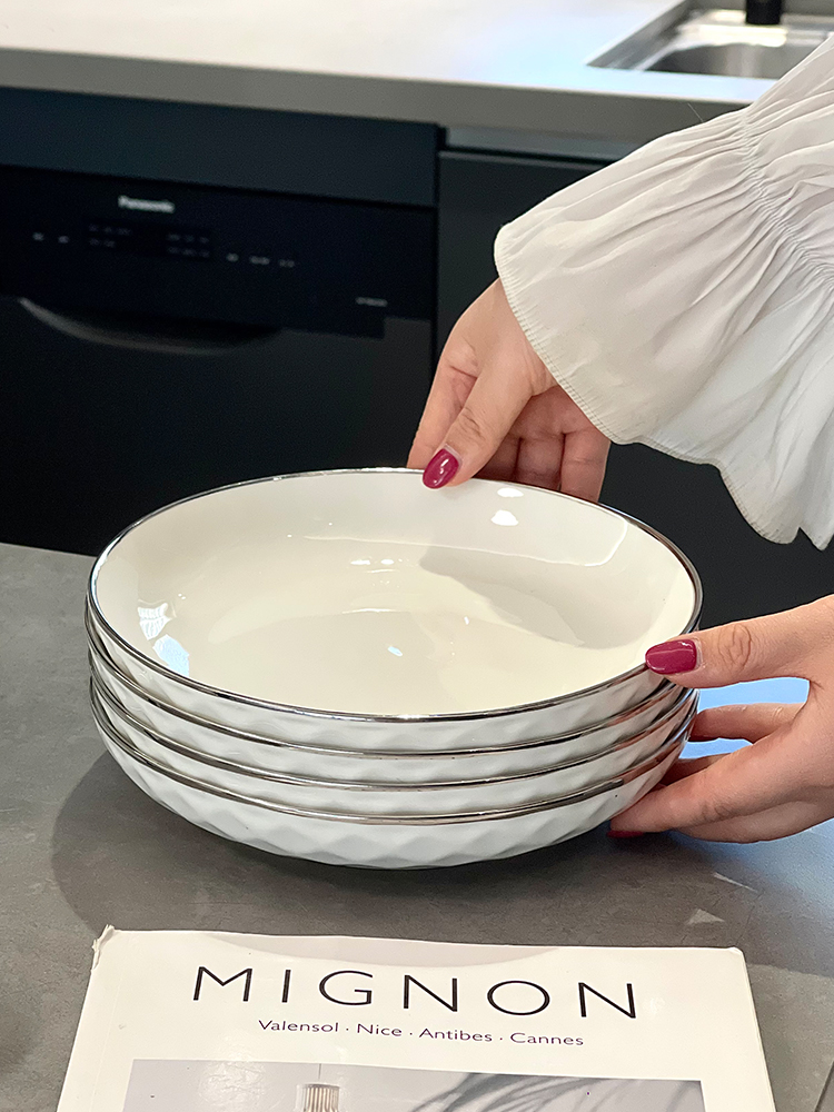  White Ceramic Plate Deep Dish - огляд і ціна Home Cooking Fried Rice