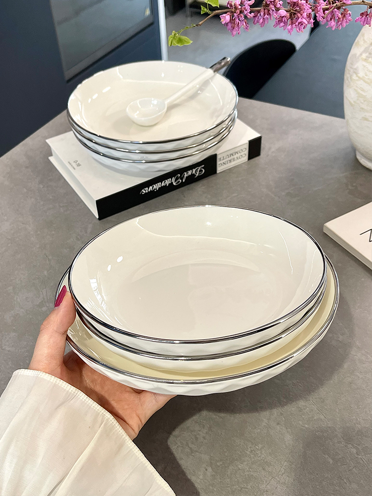  White Ceramic Plate Deep Dish - огляд і ціна Home Cooking Fried Rice