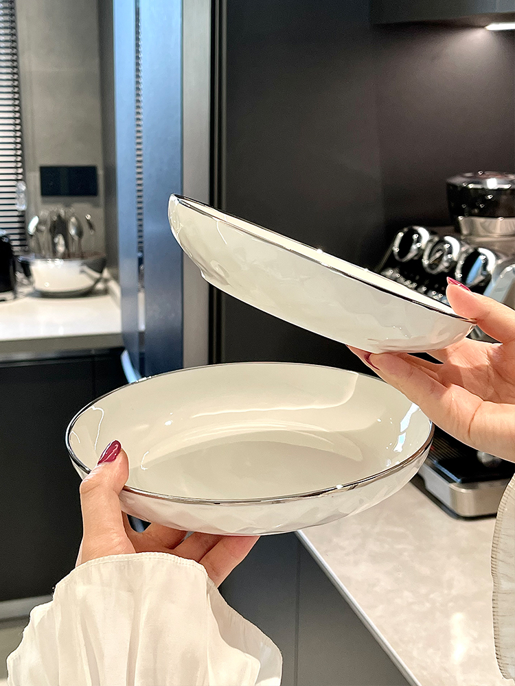  White Ceramic Plate Deep Dish - огляд і ціна Home Cooking Fried Rice